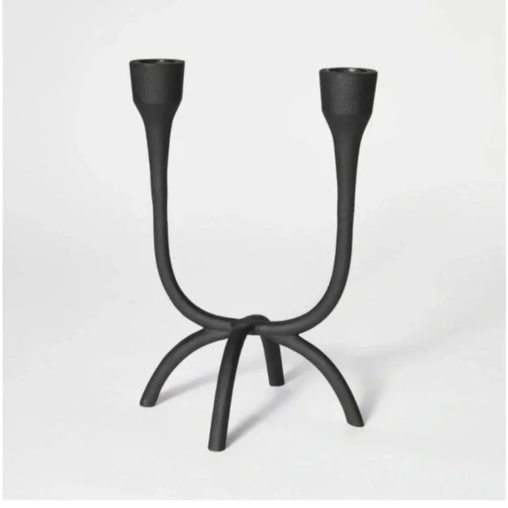 NWT Studio McGee Aluminum Dual Candle‎ Holder Black-Threshold